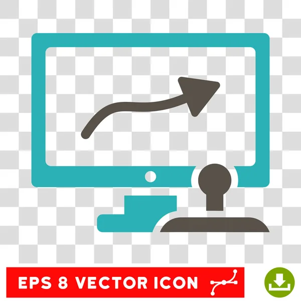 Moniteur de contrôle de chemin Eps Icône vectorielle — Image vectorielle