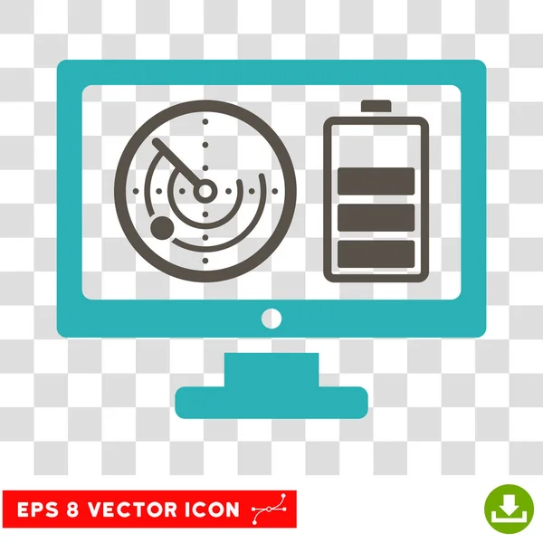 Monitor de control de batería de radar Eps Vector Icon — Archivo Imágenes Vectoriales