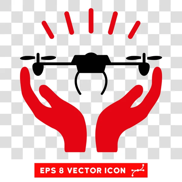 Drohnenstart Hände eps Vektor-Symbol — Stockvektor