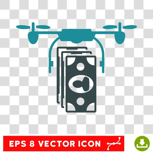 Drohne Banknoten Zahlung eps Vektor-Symbol — Stockvektor
