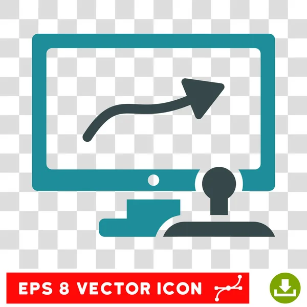 Monitor de Controle de Caminho Eps Vector Icon — Vetor de Stock