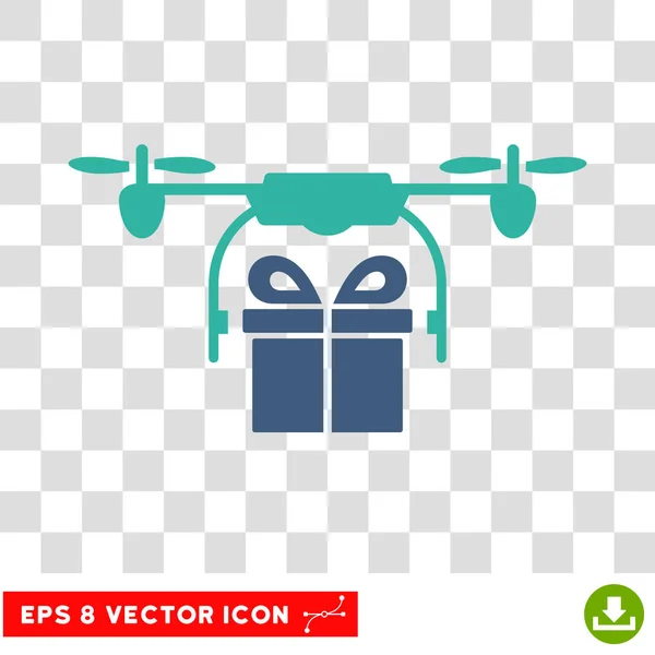 Drohne Geschenk Lieferung eps Vektor-Symbol — Stockvektor