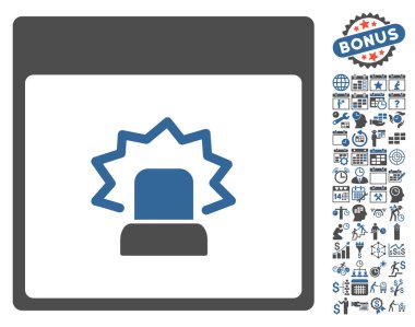 Bonus ile uyarı takvim sayfa düz vektör simgesi