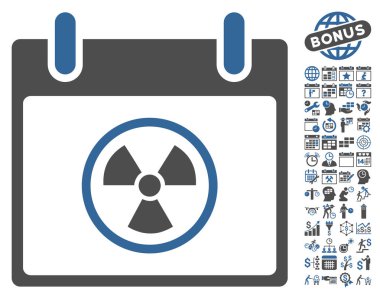 Atomik takvim gün düz vektör simge Bonus ile