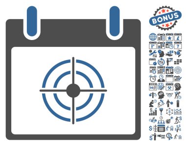 Bullseye takvim gün düz vektör simge Bonus ile