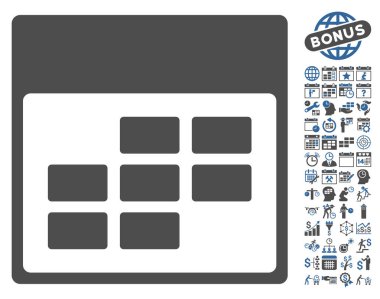 Bonus ile takvim ayı kılavuz düz vektör simgesi