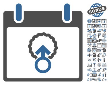 Hücre penetrasyon takvim gün düz vektör simgesi Bonus ile