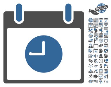 Saat takvim gün düz vektör simgesi Bonus ile