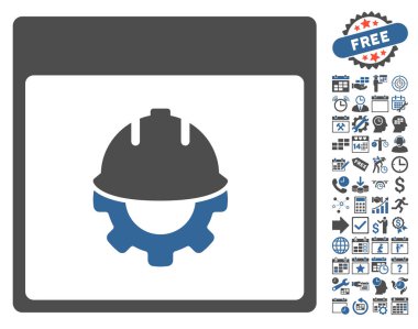 Bonus ile Geliştirme takvim sayfa düz vektör simgesi