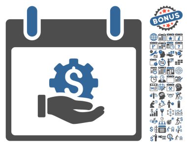 Finansal kalkınma el takvim gün düz vektör simgesi Bonus ile
