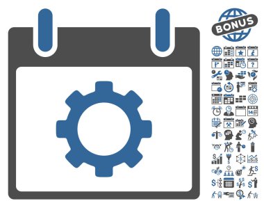 Vites seçenekleri takvim gün düz vektör simgesi Bonus ile