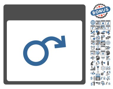 İktidarsızlık takvim sayfa düz vektör simge Bonus ile