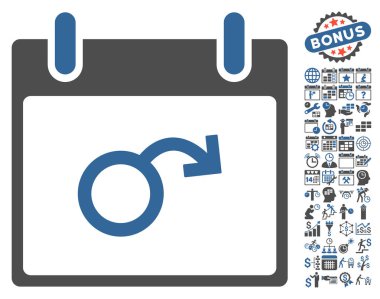 İktidarsızlık takvim gün düz vektör simge Bonus ile