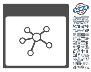 Linkler sayfa düz vektör simge Bonus ile takvim