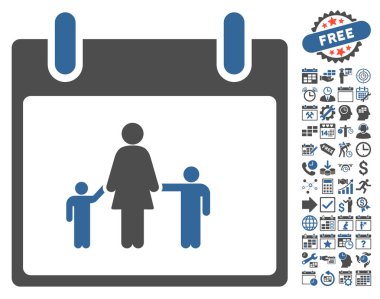 Bonus ile anne takvim günü düz vektör simgesi