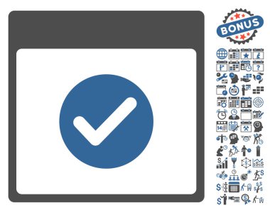 Ok takvim gün düz vektör simge Bonus ile