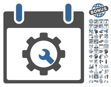 Seçenekleri araçlar takvim gün düz vektör simgesi Bonus ile