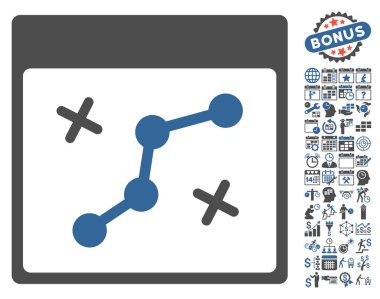 Yol puan Bonus ile sayfa düz vektör simge takvim