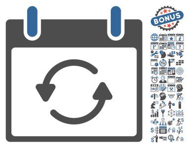 Takvim gün düz vektör simge Bonus ile yenileme