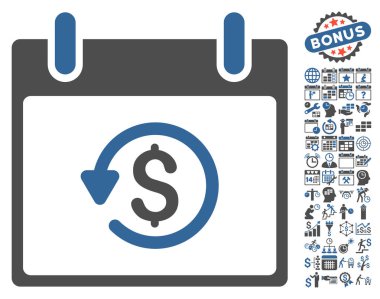 Takvim gün düz vektör simge Bonus ile iade