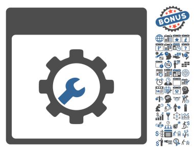 Araçlar takvim sayfa düz vektör simgesi Bonus ile kurulum