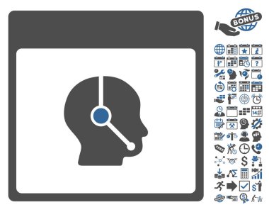 Telefonla satış operatör takvim sayfa düz vektör simge Bonus ile