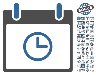 Saat takvim gün düz vektör simge Bonus ile