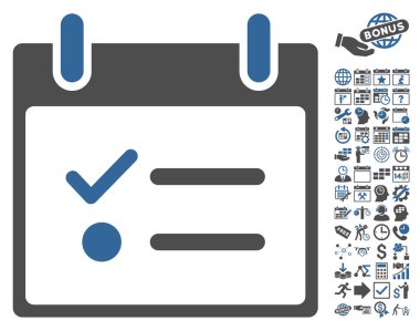 Yapılacaklar listesi takvim gün düz vektör simge Bonus ile