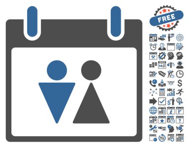 Tuvalet takvim gün düz vektör simgesi Bonus ile