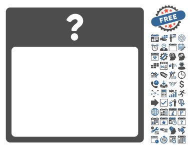 Bonus ile bilinmeyen gün takvim sayfa düz vektör simgesi