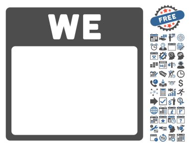 Çarşamba ile Bonus sayfa düz vektör simge takvim