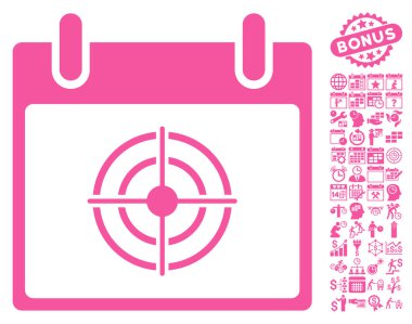 Bullseye takvim gün düz vektör simge Bonus ile