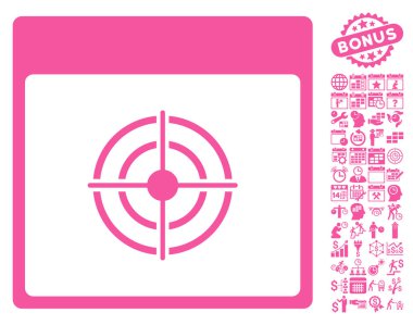 Bullseye takvim sayfa düz vektör simge Bonus ile