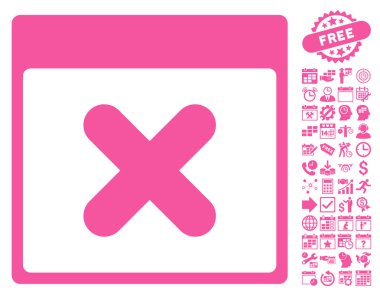 Takvim sayfası düz vektör simge Bonus ile iptal