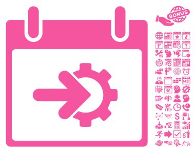 COG Tümleştirme takvim gün düz vektör simge Bonus ile