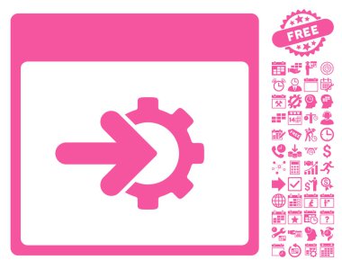 COG Tümleştirme takvim sayfa düz vektör simge Bonus ile