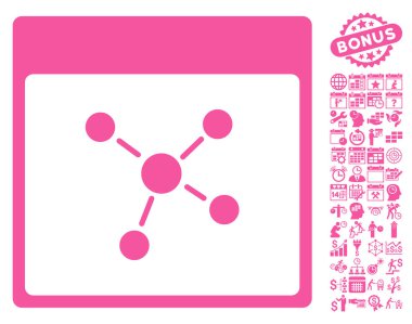 Bağlantıları ile Bonus sayfa düz vektör simge takvim