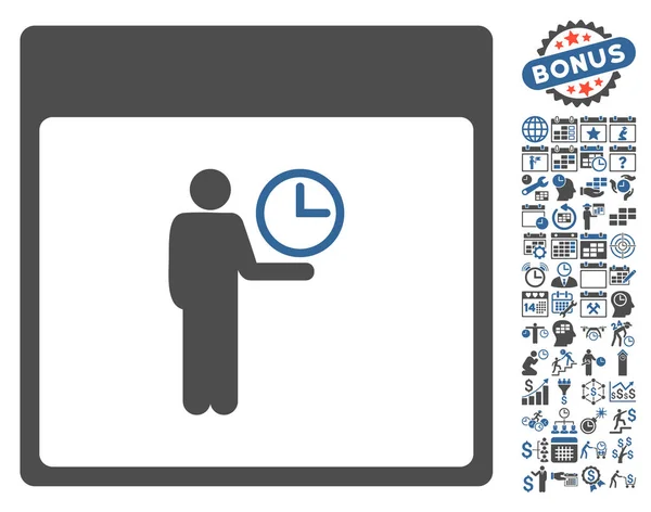 Pagina calendario Time Manager Icona vettoriale piatta con bonus — Vettoriale Stock