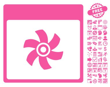 Bonus ile fan takvim sayfa düz vektör simgesi