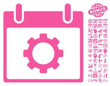 Vites seçenekleri takvim gün düz vektör simgesi Bonus ile