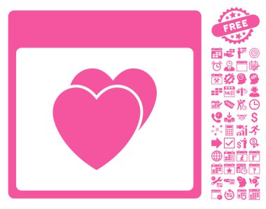 Kalpleri ile Bonus sayfa düz vektör simge takvim