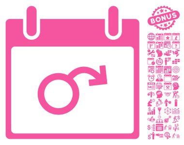 İktidarsızlık takvim gün düz vektör simge Bonus ile