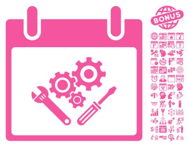 Araç Araçlar takvim gün düz vektör simgesi Bonus ile