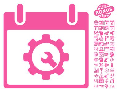 Seçenekleri araçlar takvim gün düz vektör simgesi Bonus ile