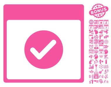 Ok takvim gün düz vektör simge Bonus ile