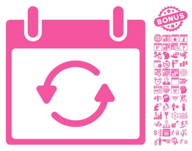 Takvim gün düz vektör simge Bonus ile yenileme