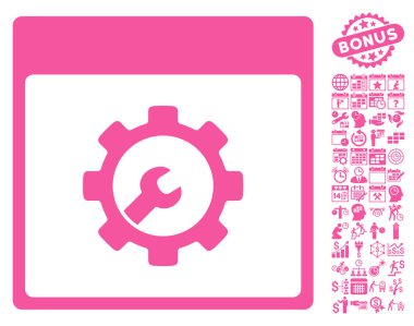 Araçlar takvim sayfa düz vektör simgesi Bonus ile kurulum