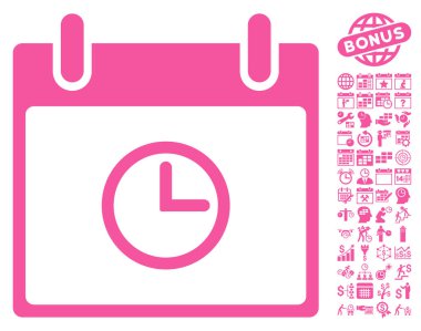 Saat takvim gün düz vektör simge Bonus ile