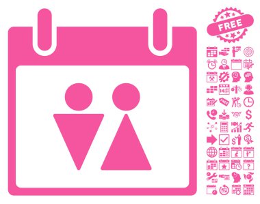 Tuvalet takvim gün düz vektör simgesi Bonus ile