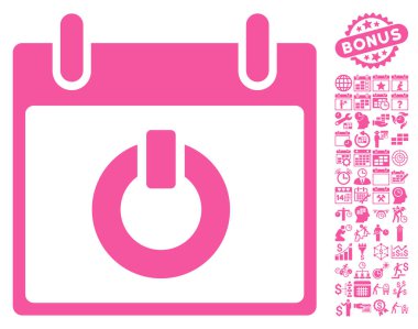 Takvim gün düz vektör simge Bonus ile açın